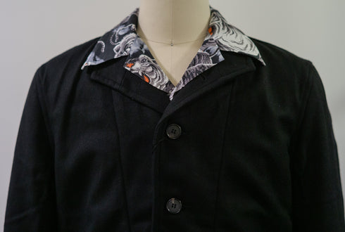 Black Sign L/S 1950s White Tiger Sports Shirt