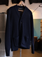 Black Sign Worsted Button Front Work Cardigan