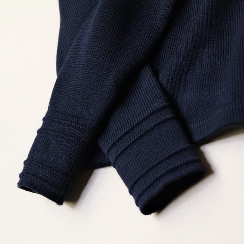 Black Sign Worsted Button Front Work Cardigan