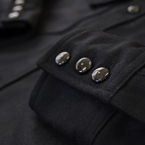Black Sign 1940s Wool Flannel Cowboy Formal Shirt