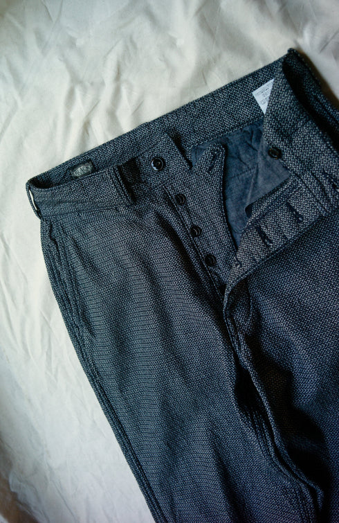Black Sign Indigo Dobby Diamond Pattern Harbor Trousers
