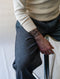 Black Sign Indigo Dobby Diamond Pattern Harbor Trousers