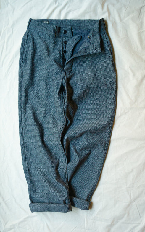 Black Sign Indigo Dobby Diamond Pattern Harbor Trousers
