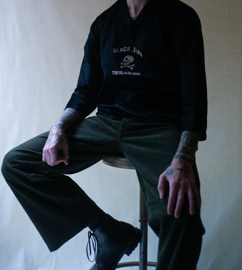 Black Sign Rasp Cord Miner Waist-Overall