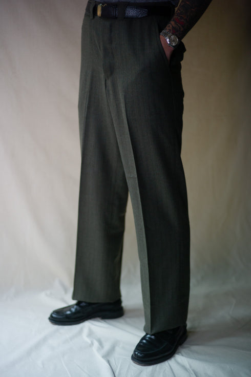 Black Sign Jail Stripe Dress Trouser