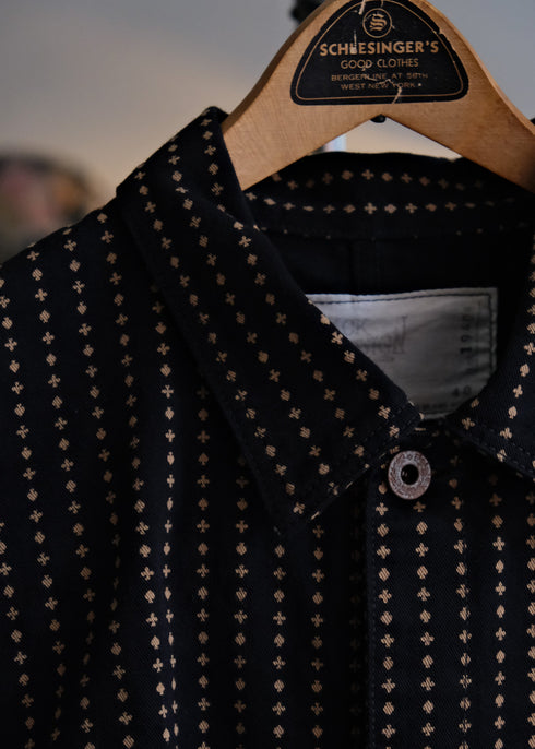 Black Sign Playing Card Pattern 1930s Worker’s Jacket