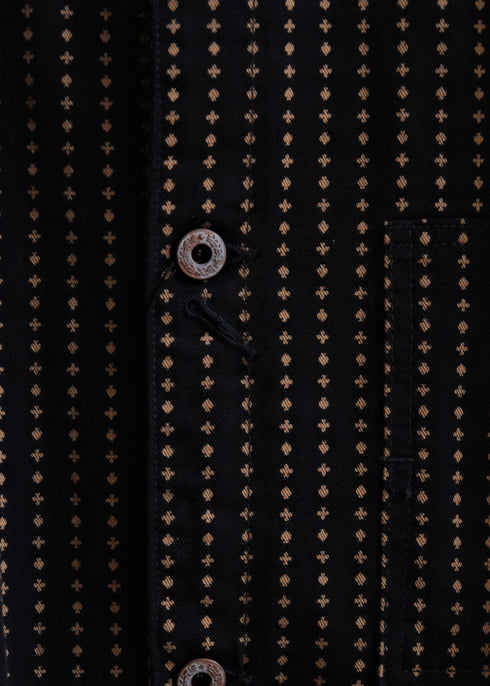 Black Sign Playing Card Pattern 1930s Worker’s Jacket