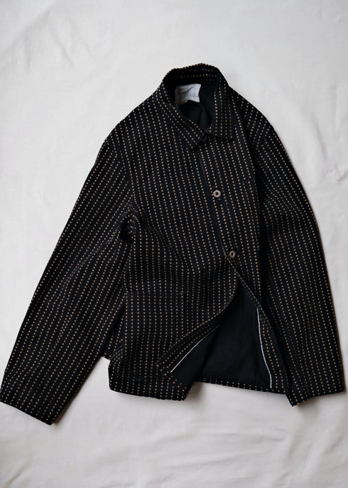 Black Sign Playing Card Pattern 1930s Worker’s Jacket