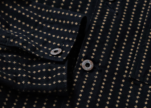 Black Sign Playing Card Pattern 1930s Worker’s Jacket