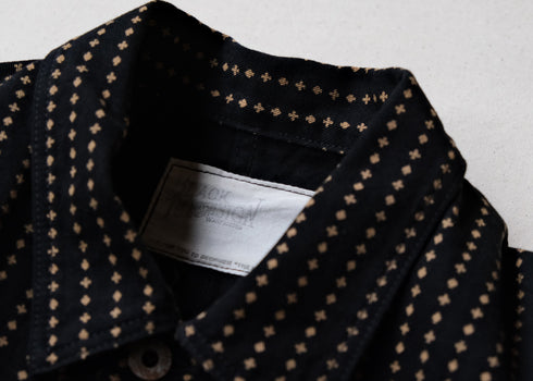 Black Sign Playing Card Pattern 1930s Worker’s Jacket